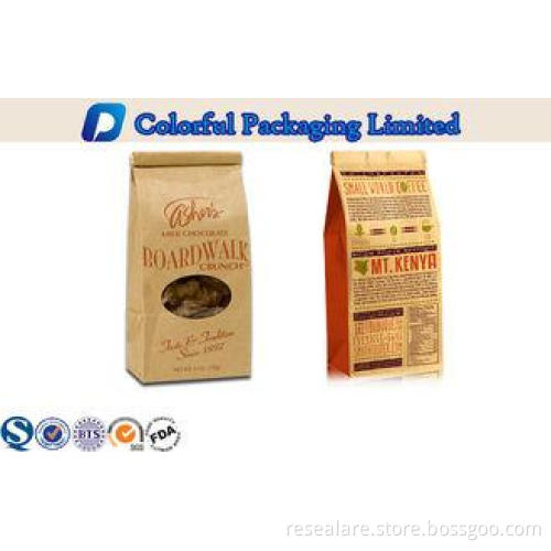 Coffee Packaging Gravure Printing Kraft Paper Stand Up Pouc